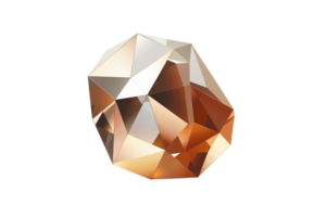A large, triangular shaped stone with a golden hue. The stone is cut into a diamond shape and is sitting on a white background png