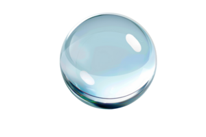 A clear glass sphere with a reflective surface. The sphere is almost completely clear, with only a small portion of it visible. The sphere appears to be floating in midair png