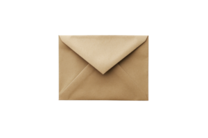 A brown envelope with a white background. The envelope is opened and the contents are visible png