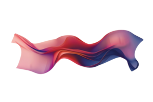 Colorful abstract wave, blending shades of pink, red, and blue, creating a dynamic and modern visual composition on a transparent background. png
