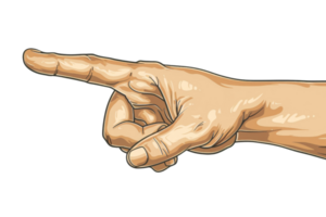 A hand pointing to the right. The hand is the main focus of the image, and the direction it is pointing to is important. Concept of guidance or direction png