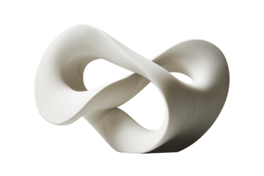 moderno astratto scultura con un' liscio, intrecciate disegno, esplorando infinito le forme e contemporaneo arte, isolato su un' trasparente sfondo. png