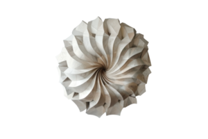 A white paper flower with a spiral design. The flower is made of paper and has a unique, intricate design png
