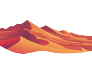 A mountain range with a sandy desert in the background. The mountains are orange and the desert is also orange png