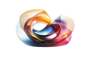 A colorful, abstract shape with a blue center and red and yellow edges. The shape is curved and he is a spiral png