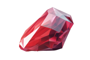 A red crystal is shown in a white background. The crystal is a rough, jagged shape with a pointed top. The image has a sense of mystery and intrigue png