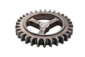 A rusty gear with three teeth. The gear is old and worn, but it still has some life left in it. The image has a vintage feel to it, and it evokes a sense of nostalgia for a bygone era png