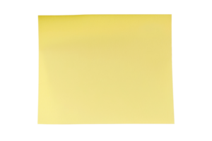Yellow sticky note isolated on a transparent background. Perfect for reminders, messages, and organizing tasks. Bright, clear, and easy to use. png