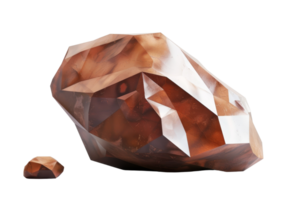 A large rock sits on a white background. The rock is rough and jagged, with a few small pieces sticking out of it. The scene is peaceful and serene png