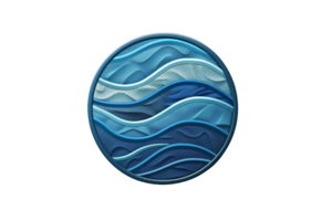 Abstract blue circular waves design representing fluidity, flowing movement, and oceanic elements with a modern visual appeal. png