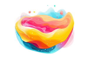 A colorful bowl with a swirl pattern. The colors are bright and vibrant, creating a sense of energy and excitement. The bowl appears to be a work of art, with its unique design and bold colors png