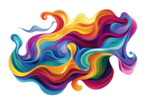 Vibrant abstract digital artwork featuring a seamless blend of lively colors creating a dynamic and engaging visual experience. png