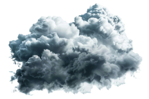 A high-resolution image of a dense, dark cloud with intricate details and dramatic lighting. Perfect for weather-related projects and atmospheric themes. png