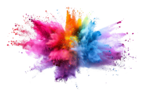 Abstract explosion of vibrant colors in a dynamic and energetic burst, creating a stunning visual effect for artistic concepts and backgrounds. png