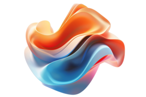 A colorful, abstract wave with blue, red, and orange colors. The wave is curved and has a dynamic, energetic feel to it png