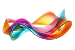Abstract vibrant colorful wave design with smooth curves and dynamic flow, perfect for modern backgrounds and creative projects. png