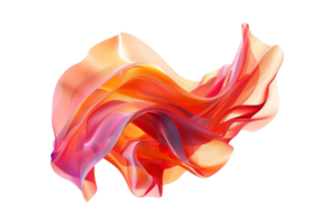 Vibrant abstract digital art with flowing shapes in orange, red, and pink hues, ideal for creative and modern design projects. png