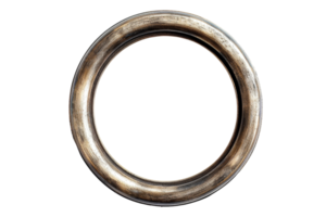 A gold colored ring with a silver band. The ring is circular and has a shiny appearance. It is placed on a white background png