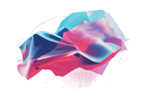 Abstract digital art featuring vibrant and colorful shapes blending seamlessly with fluid gradients, creating a dynamic visual experience. png