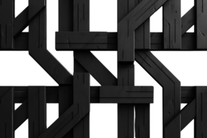 Abstract modern black wood pattern with geometric design, perfect for backgrounds or textures in graphic projects. png