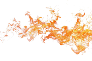 Dynamic close-up of swirling orange flames on a transparent background, perfect for creative designs and fiery concepts. png