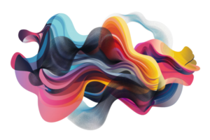 A colorful wave with a black stripe. The colors are bright and bold, and the wave appears to be moving. The black stripe adds a sense of depth and contrast to the image. Scene is energetic and dynamic png