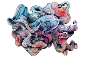 A colorful, abstract painting of a wave with a blue and pink swirl. The painting is full of energy and movement, and it seems to be inspired by the ocean png