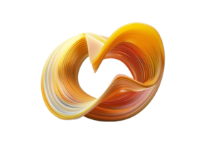 Colorful abstract 3D swirl illustration with vibrant gradients and smooth lines, creating a dynamic and modern art piece. png