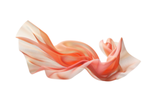 Elegant flowing fabric with a beautiful gradient from peach to white, creating a dynamic, airy atmosphere perfect for design backgrounds. png