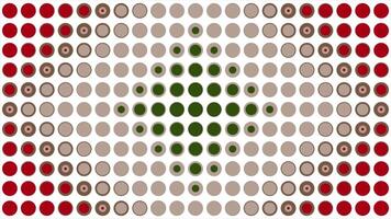 Multicoloured circles of different sizes and dynamics grow from the centre of the screen. Abstract dynamic background of moving circles. New Year colour palette. Digital background video