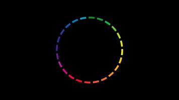 Rainbow. A circular frame of rainbow colours divided into segments. Target object. Position in the centre. For text selection. Alpha channel. video
