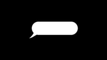 Popup message on transparent background with alpha channel. Speech bubble animation for text. Chat popup for comments, posts with copy space video