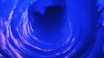 A luminous blue swirl forming a bright cosmic vortex in deep space video
