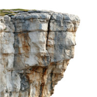 A cliff with a large rock on top png