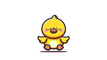 Cute little duck with green screen, 2d looping animation. video