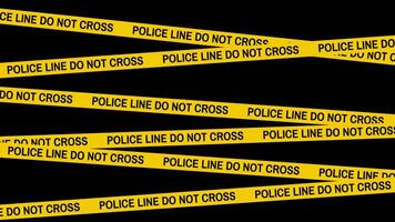 Police Line Do Not Cross Animation Transparent Background. Alpha Channel video