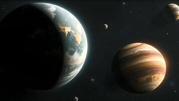 Planet Earth from Space, A stunning view of Earth from orbit, showcasing the continents, oceans, and swirling atmosphere of our home planet. video