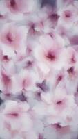Elegant colorful floral vertical background animation in the style of an abstract watercolor or oil painting with gently blending delicate cherry blossom flowers in soft color tones. video