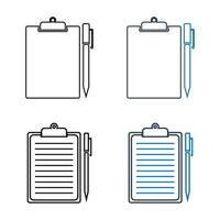 Clipboard and pen icon set illustration vector