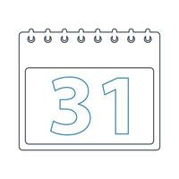 Calendar icon with date 31 illustration vector