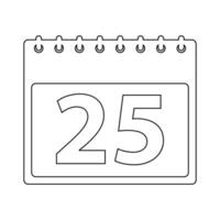 Calendar icon 25th day of the month illustration design vector