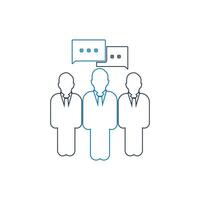A group of people with speech bubbles above them vector
