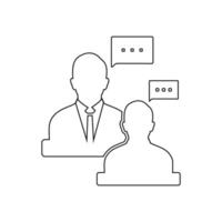 Two people with speech bubbles on their heads vector