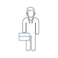A man with a briefcase is standing in front of a white background vector