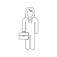 A woman with a briefcase is standing in line vector