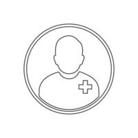A doctor icon in a circle outline vector