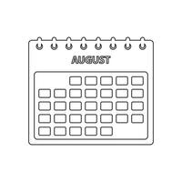 A calendar with the date august on it vector