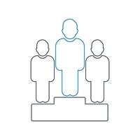 People standing on a pedestal with a man standing in front of them vector