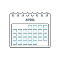 A calendar with the date april on it vector