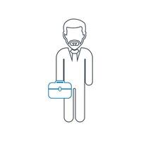 A man with a briefcase and tie line icon vector